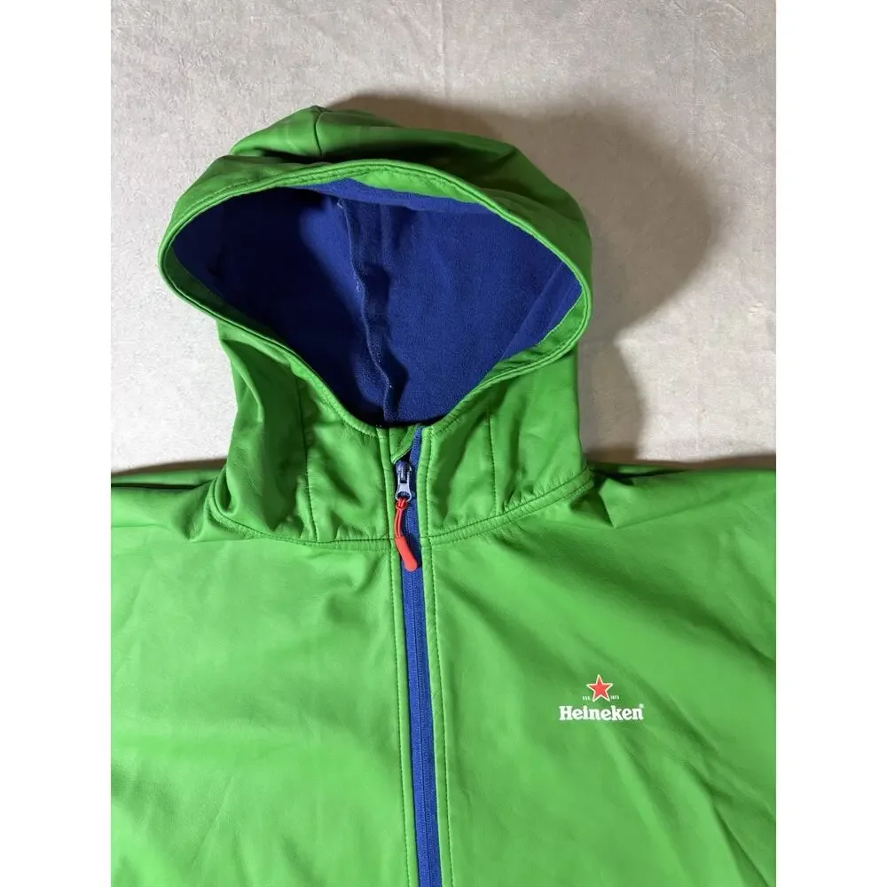 Heineken x UEFA Champions League Green Full Zip Jacket hooded Men's Large soccer